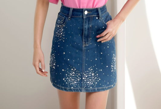 Sparkling Denim Skirt