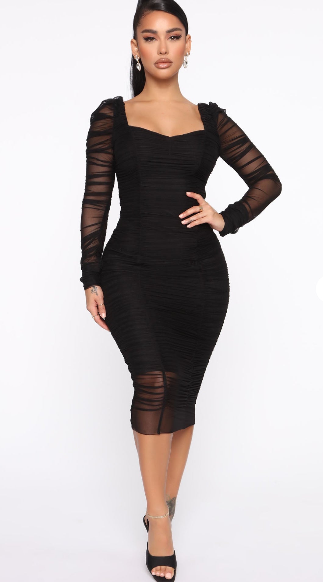 Gabriella Mesh Midi Dres