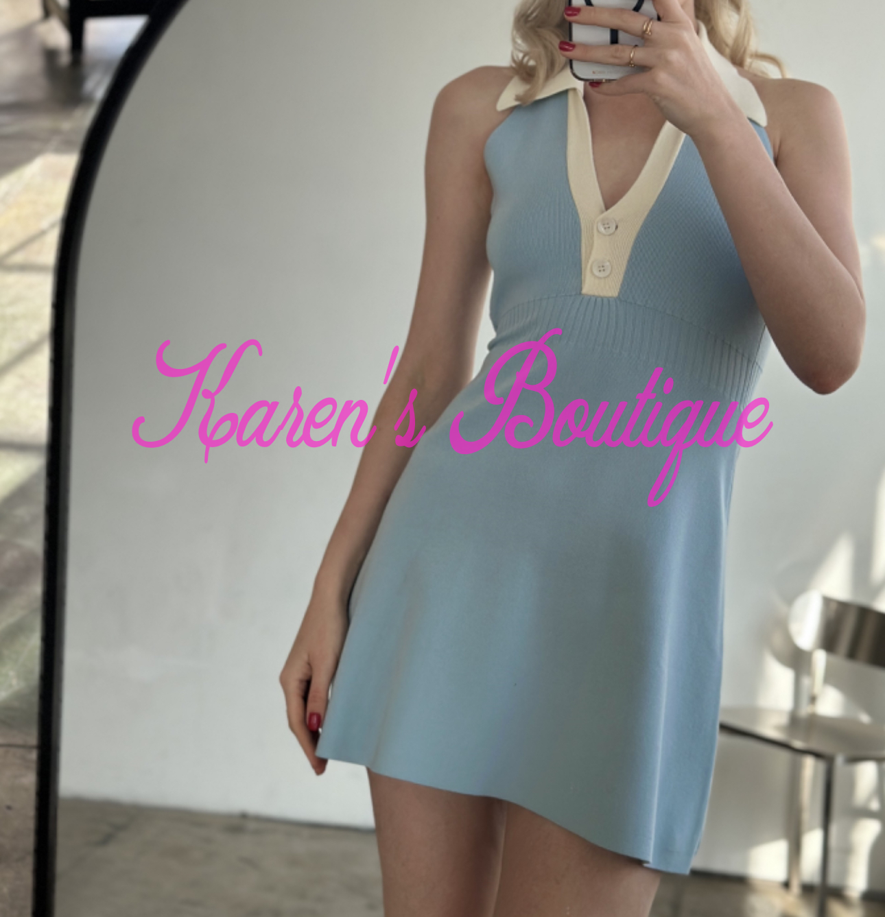 Grace Sky Blue Mini Dress