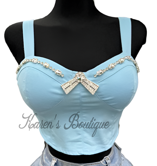 Baby Blue Coquette Top